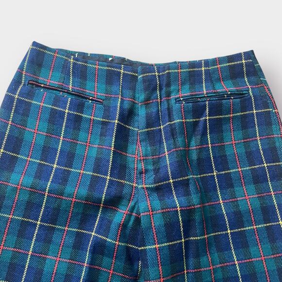 70s Plaid Wool Slacks Size S - Picture 2 of 4
